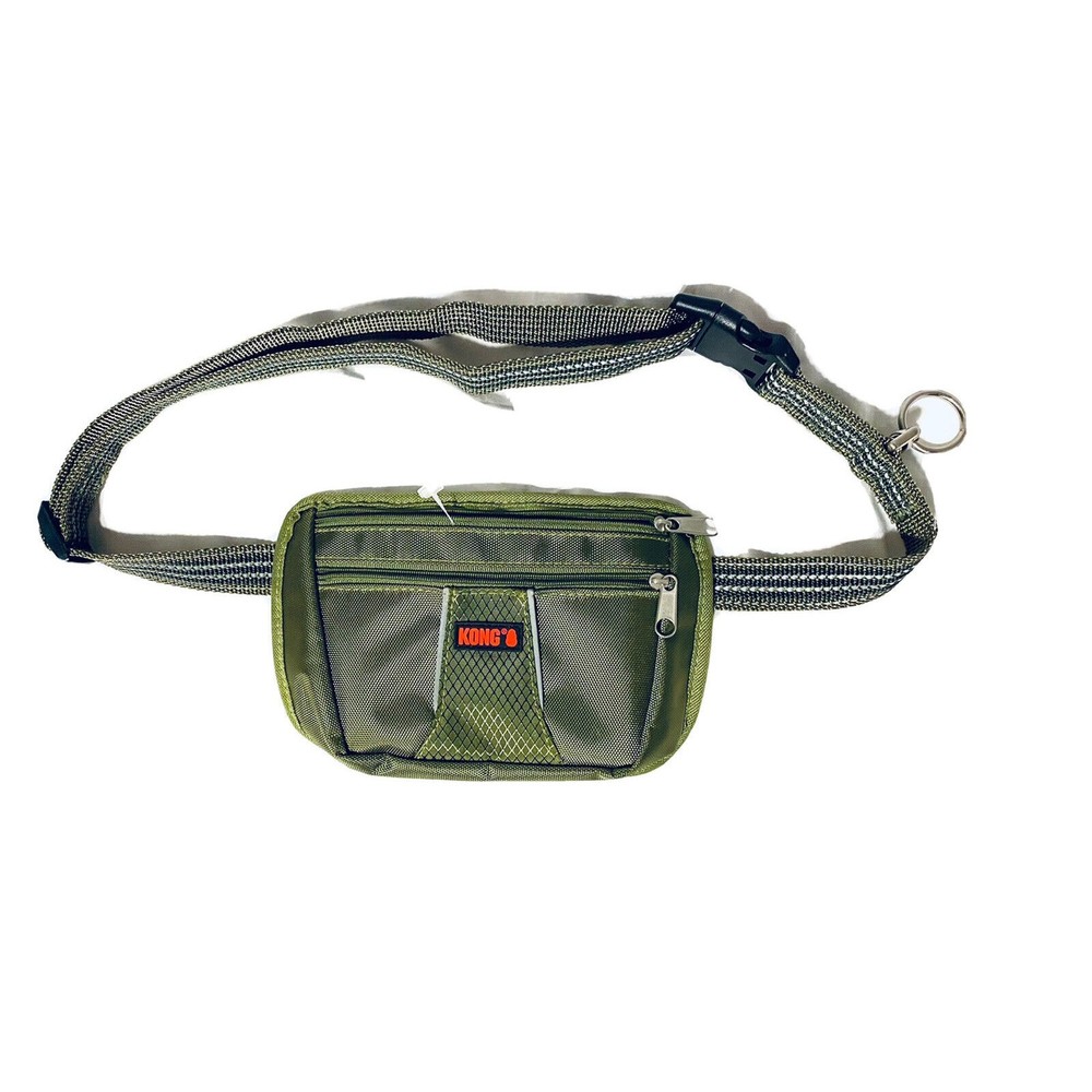 Kong Hands Free Dog Leash with Pouch Attachment 6’ Ft Reflective GREEN